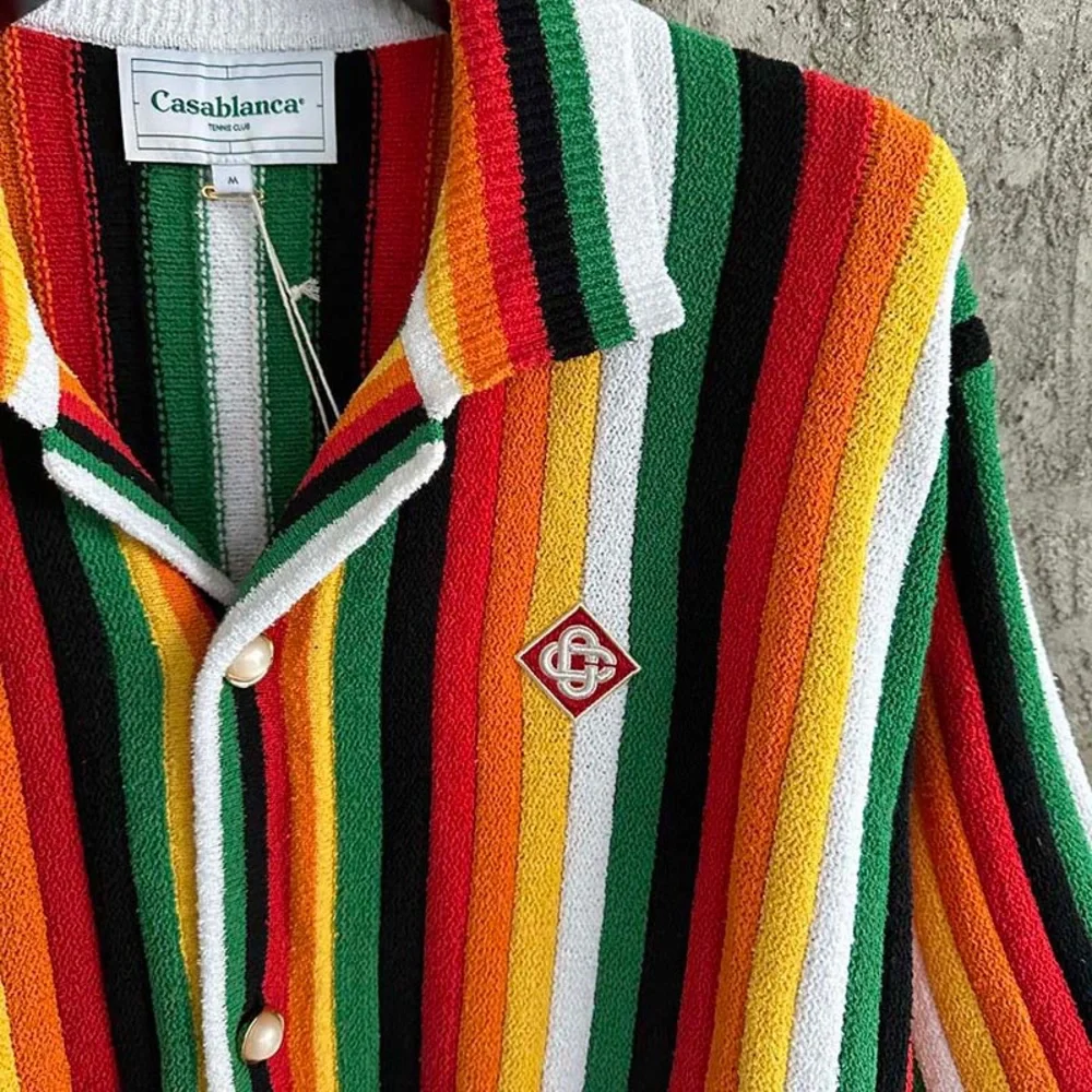 Casablanca  Striped Terry Short Sleeve Shirt